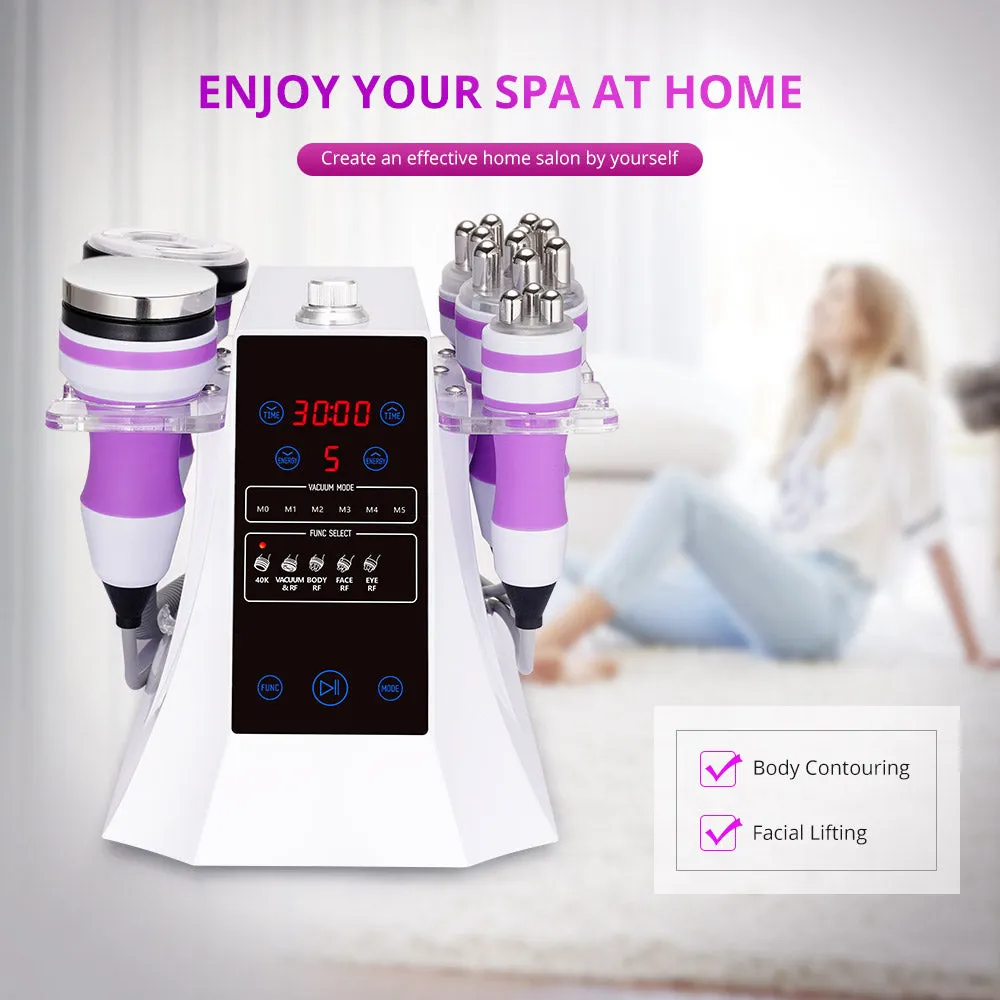 5 In 1 Ultrasonic Cavitation Vacuum Radio Frequency Body Slimming Skin Lifting Beauty Machine