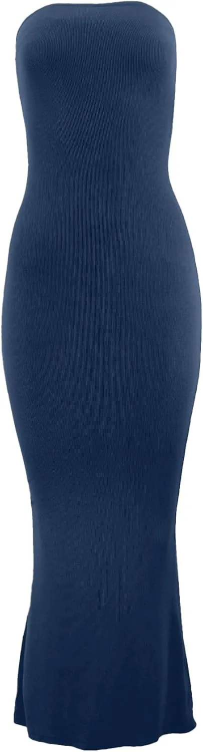 Almere Body Shaping Basic Strapless Maxi Dress