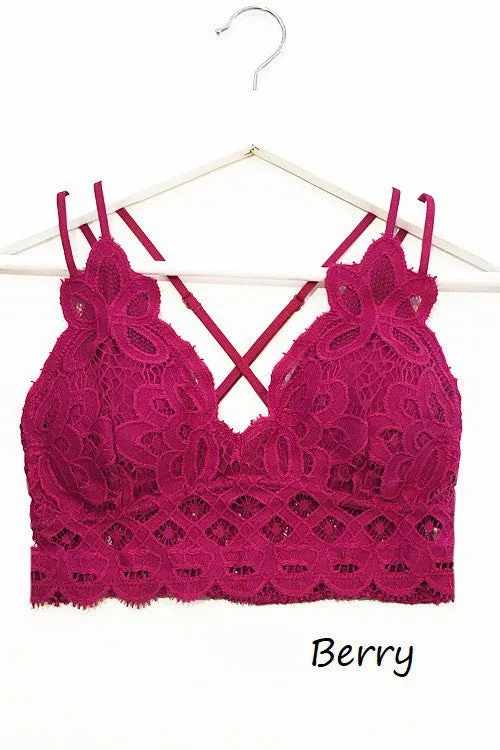 ANEMONE ELISE LACE BRALETTE BERRY