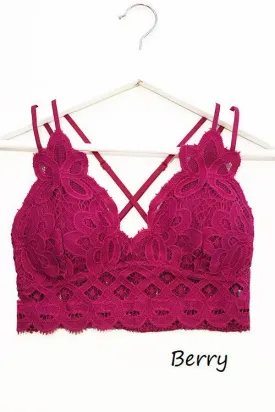 ANEMONE ELISE LACE BRALETTE BERRY