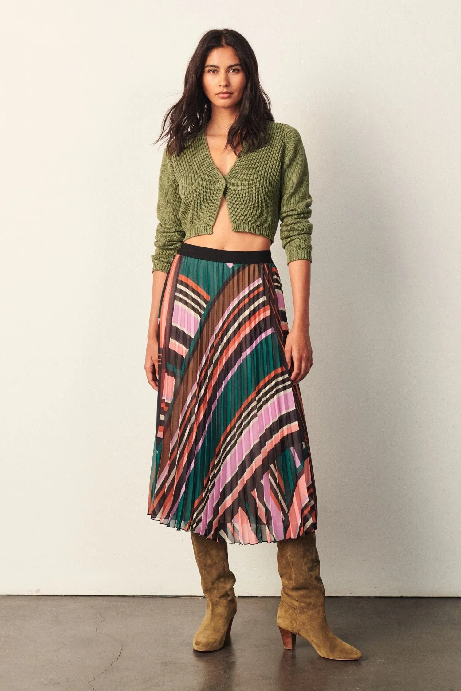 Ba&sh Uhendy Pleated Mid-length Skirt - Green
