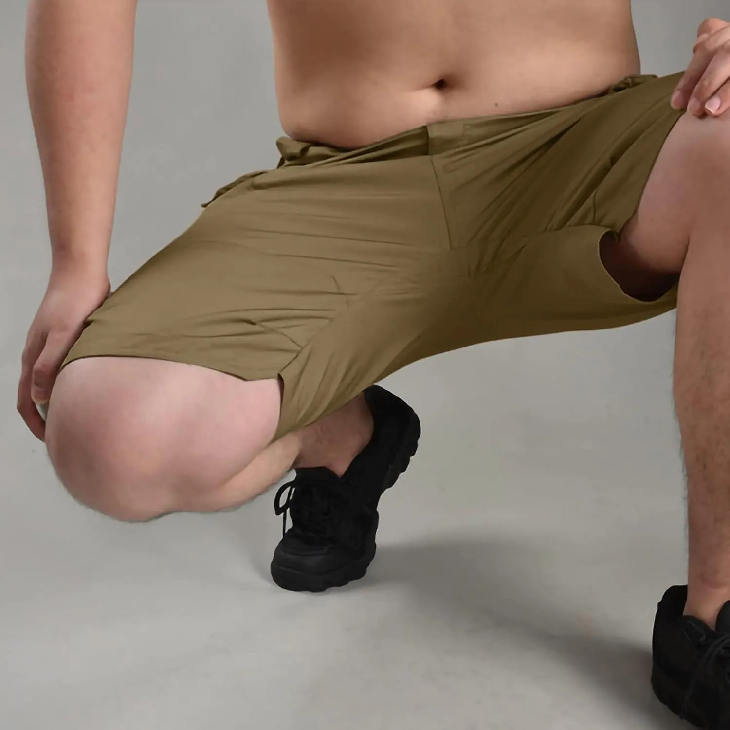 Cargo SweatShorts for Men Summer Outdoor Tactical Pants Solid/Patriotic Printed Military Shorts with Multi Pockets