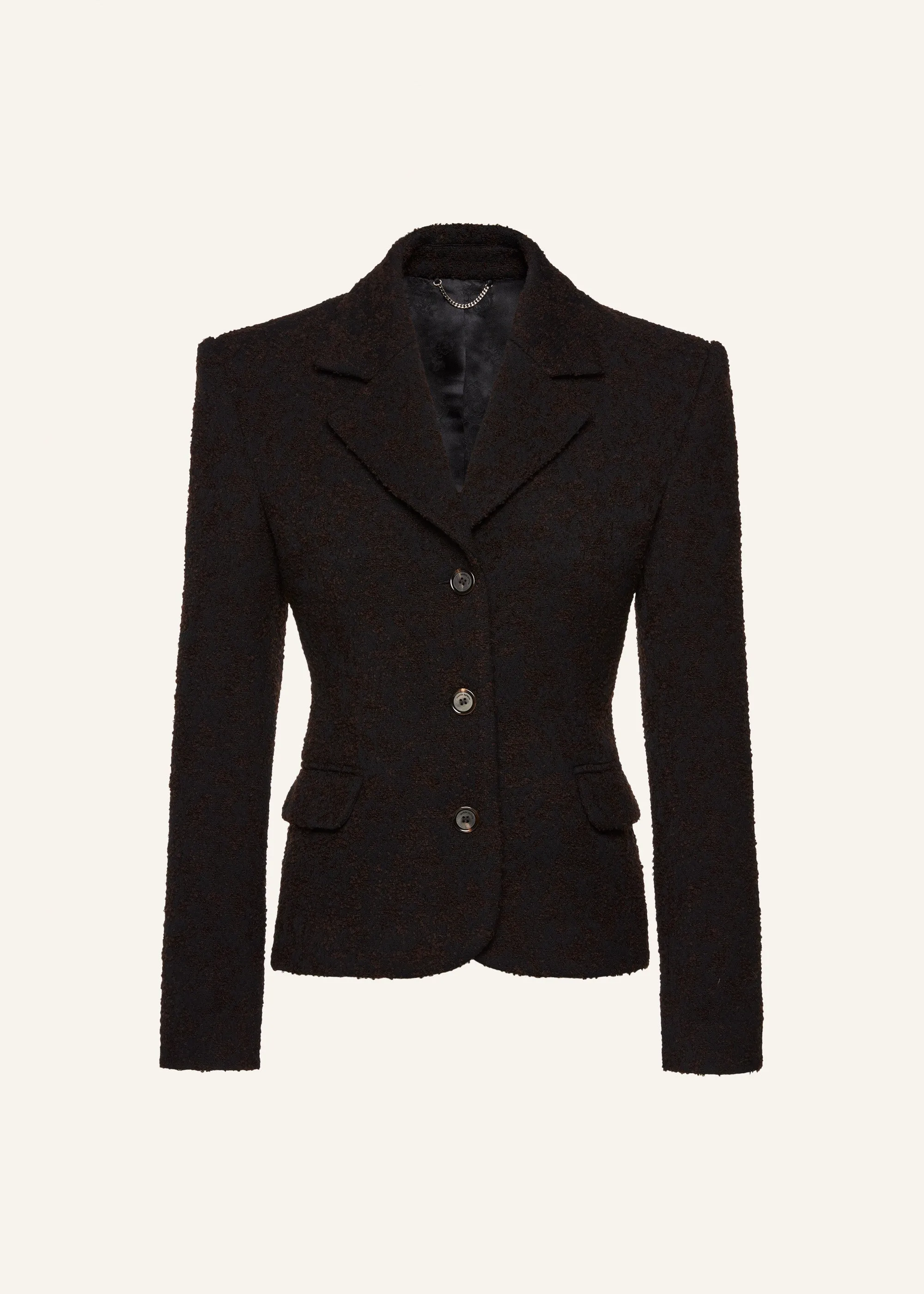Classic fitted blazer in brown