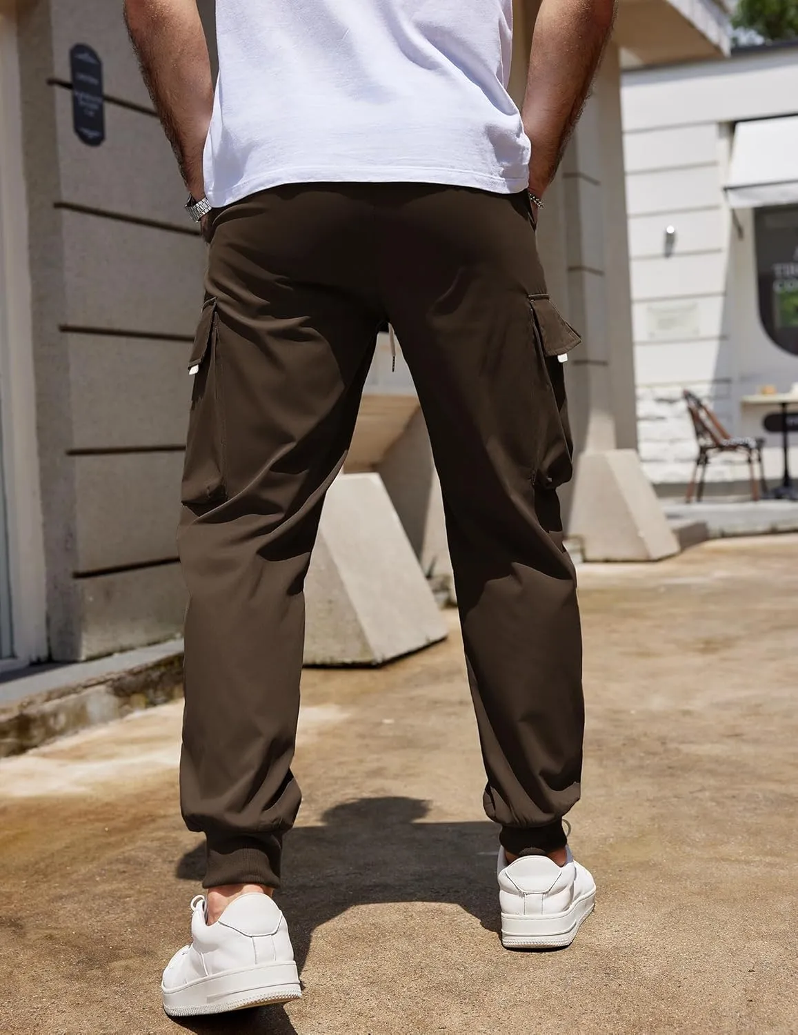COOFANDY Men's Cargo Joggers Drawstring Jogger Cargo Pants Fashion Tapered Pants with Multi Pockets