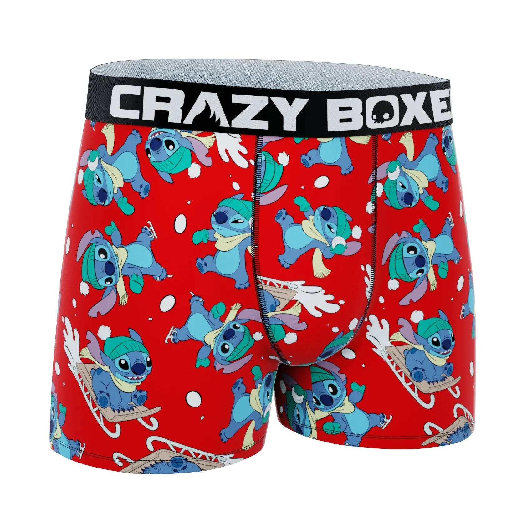 CRAZYBOXER Disney Lilo and Stitch Snow Sled Men's Boxer Briefs
