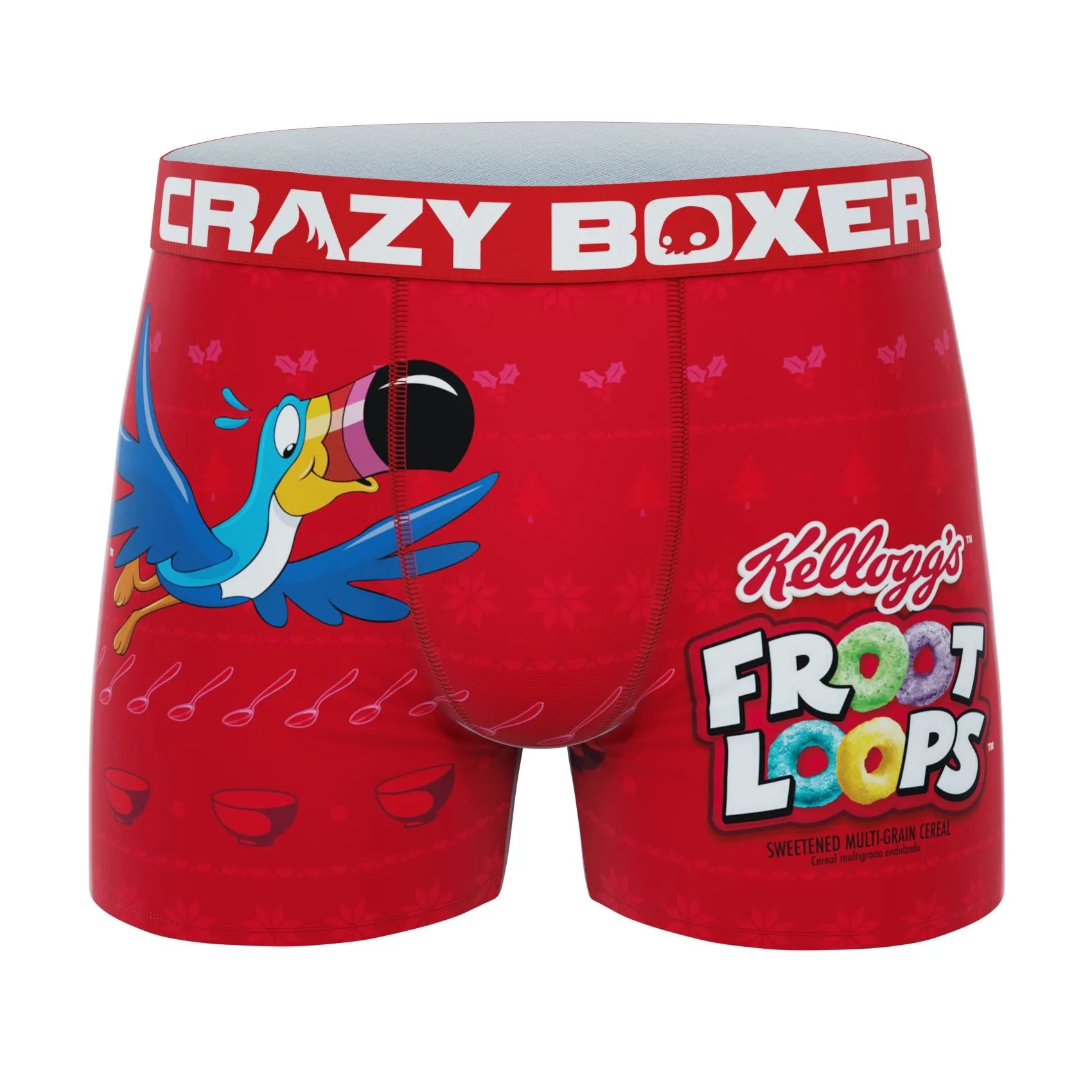CRAZYBOXER Kellogg's Frosted Flakes and Froot Loops Men's Boxer Briefs (2 Pack)