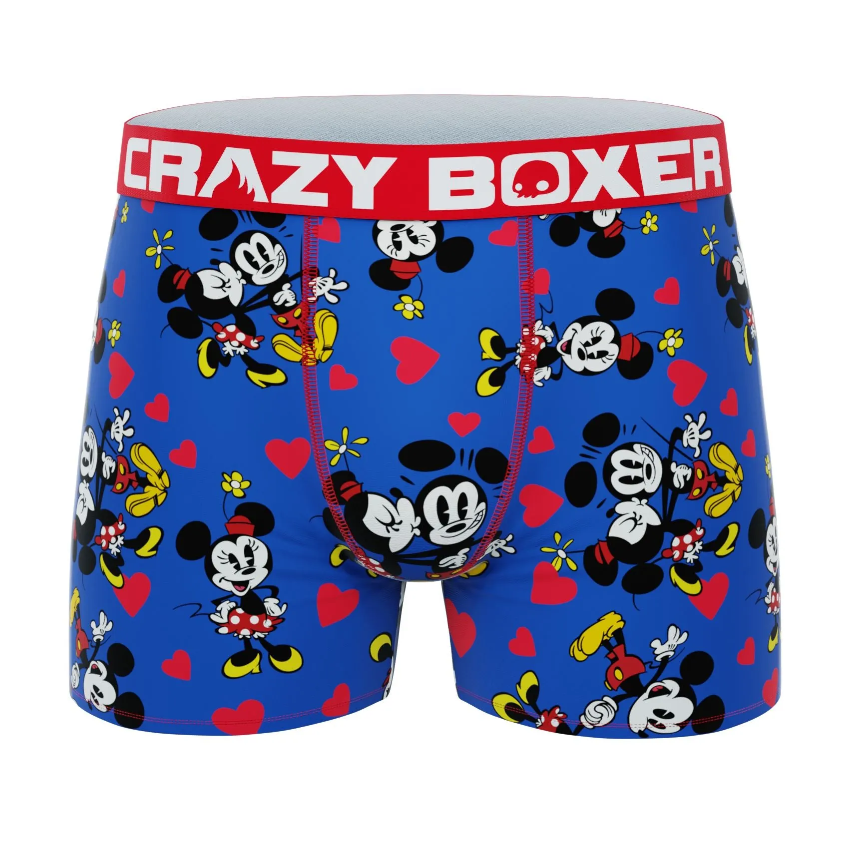 CRAZYBOXER Men's Disney Mickey Valentine Breathable Soft Boxer Briefs (Creative Packaging)