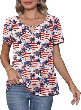 CZYINXIAN Women's Summer Casual Short Sleeve Blouse Dressy Round Neck Business Chiffon Top Shirt