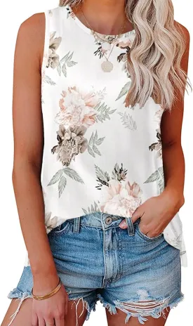 ETCYY NEW Womens Silk Satin Tank Tops Crew Neck Casual Sleeveless Tank Shirt Summer Basic Top