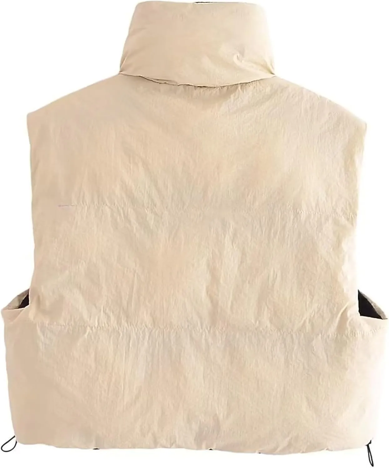 FindThy Womens Warm Cropped Puffer Vest Stand Collar Zip Up Winter Waistcoat Puffer Gilet