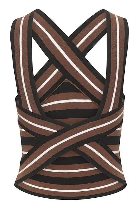 Gestuz - Shilagz Top - 106044 Brown/Black Striped