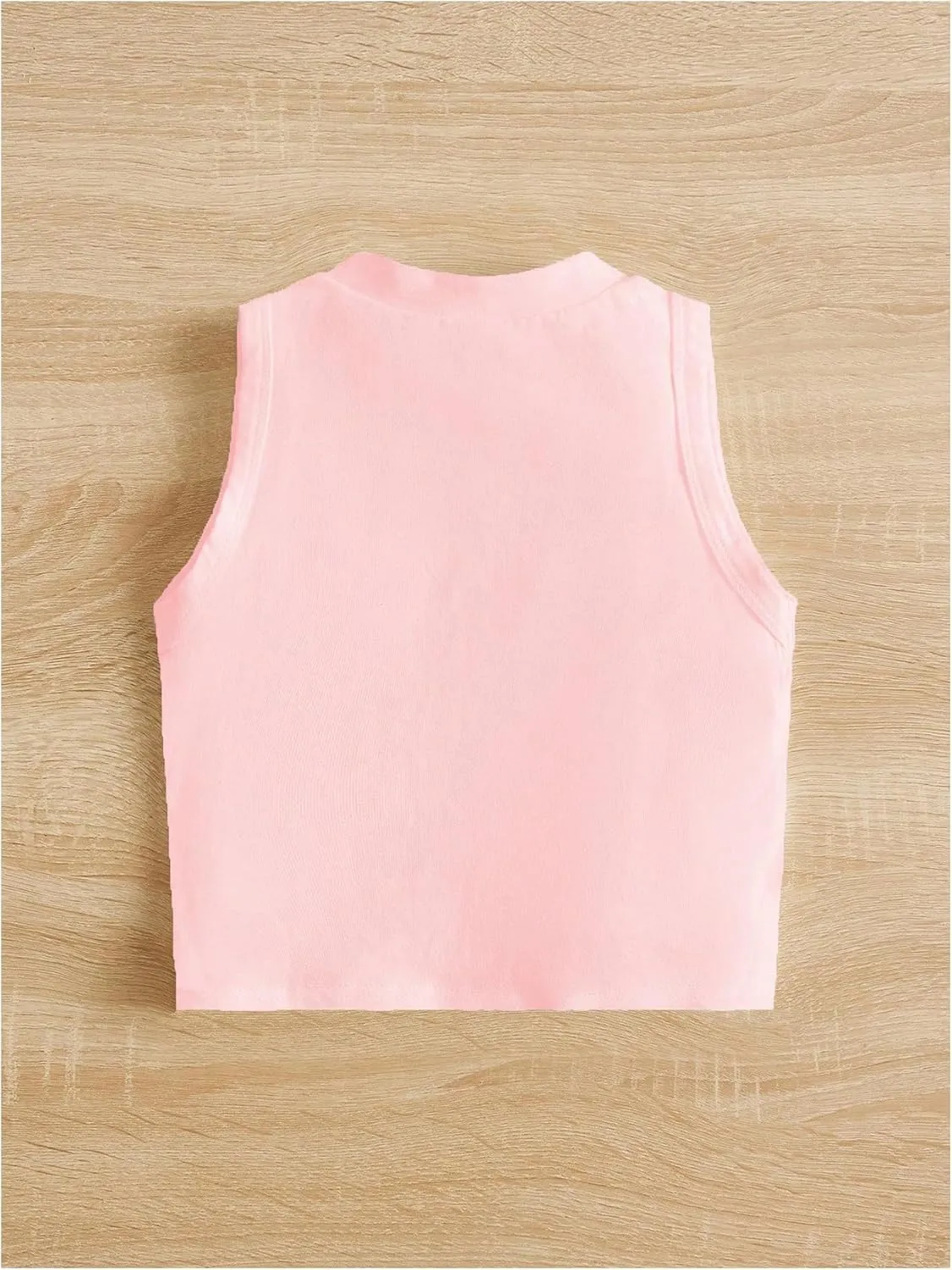 Girl's Glitter Heart Print Tank Top Sleeveless Crew Neck Loose Fit Casual Shirts