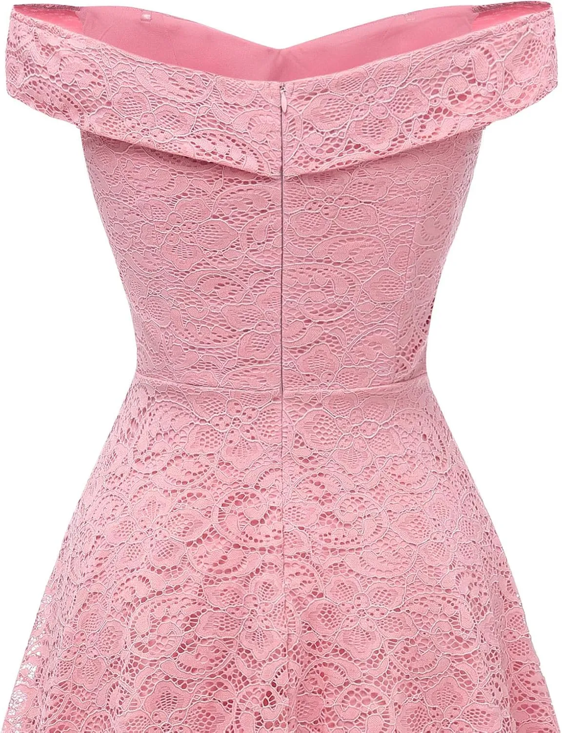 HomRain Women's Elegant Floral Lace Dress Off The Shoulder High Low Hem Dresses for Wedding for Cocktail for Party