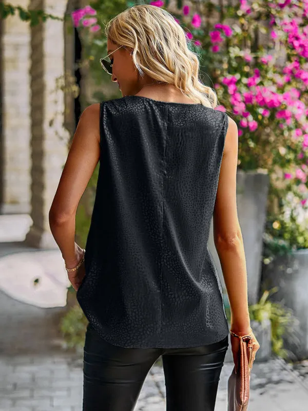 Lysandra Elegant Women's Fashion Ironed Collar Sleeveless Tank Top