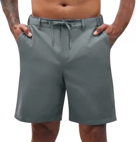 Men Cargo Shorts Summer Beach Sports Pants Casual Solid Lightweight Baggy Drawstring Athletic Pants with Pockets