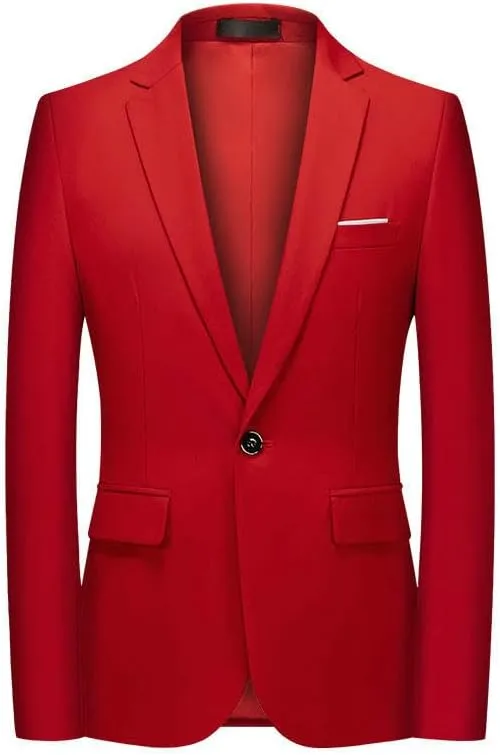 Men's Korean Slim Fit Business Casual Single Blazer Jacket Top