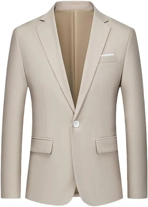Men's Korean Slim Fit Business Casual Single Blazer Jacket Top