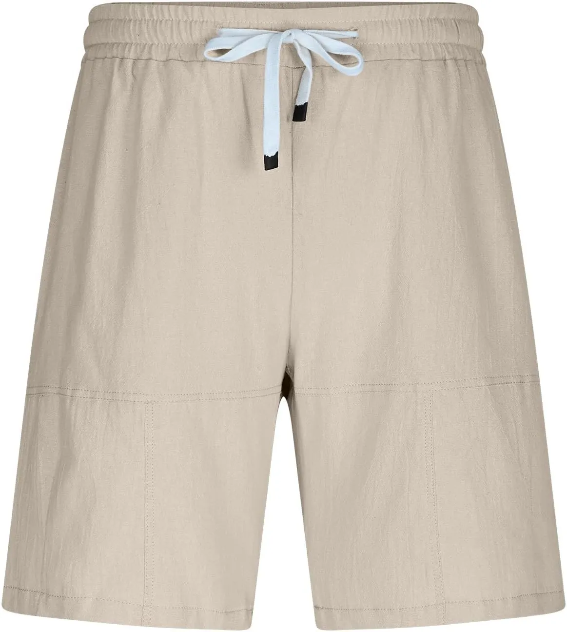 Men's Quick Dry Linen Shorts Casual Elastic Waist Drawstring Short Summer Beach Vacation Yoga Golf Shorts with Pocket