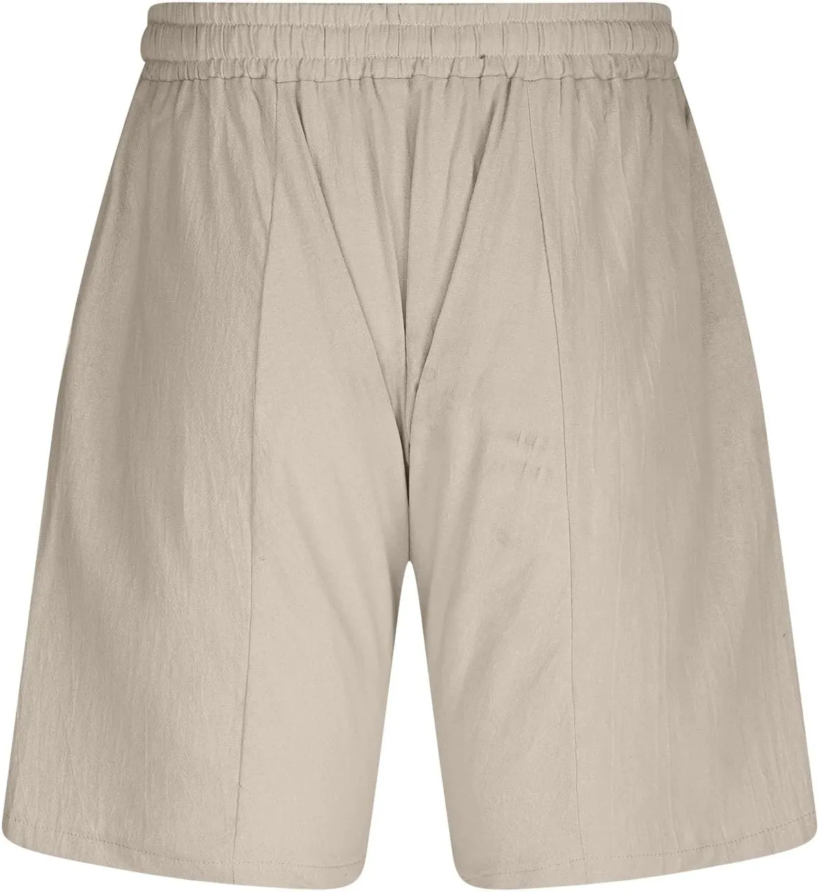 Men's Quick Dry Linen Shorts Casual Elastic Waist Drawstring Short Summer Beach Vacation Yoga Golf Shorts with Pocket