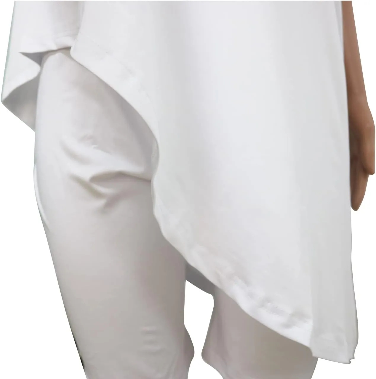 MESLIMA Women's Casual Loose Solid Off Shoulder Irregular Hem Top Elastic Waist Skinny Stretchy Long Pant Jumpsuit