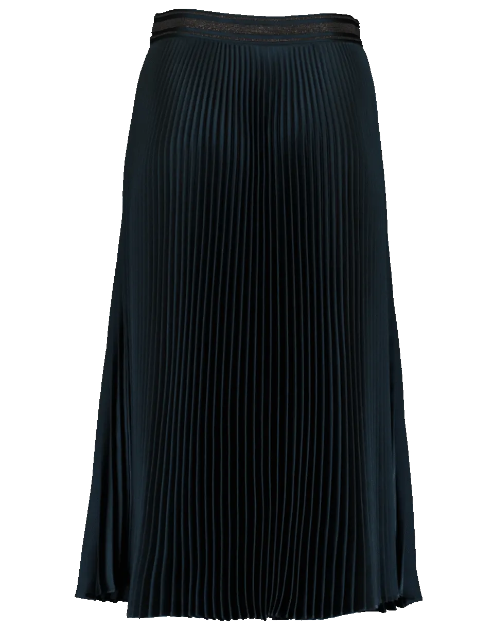 Metallic Pleated Skirt