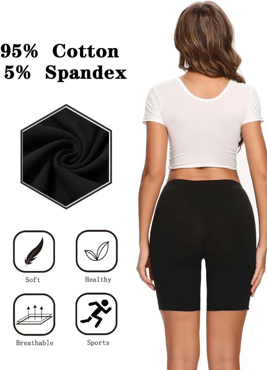 Molasus Womens Cotton Boxer Shorts Underwear Anti Chafing Bike Shorts(Regular & Plus Size)