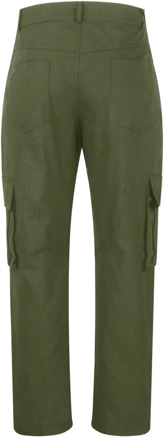 Muscularfit Cargo Pants for Men Outdoor Fashion Cotton Solid Tactical Trousers Multi Pockets Regular Fit Sport Sweatpants
