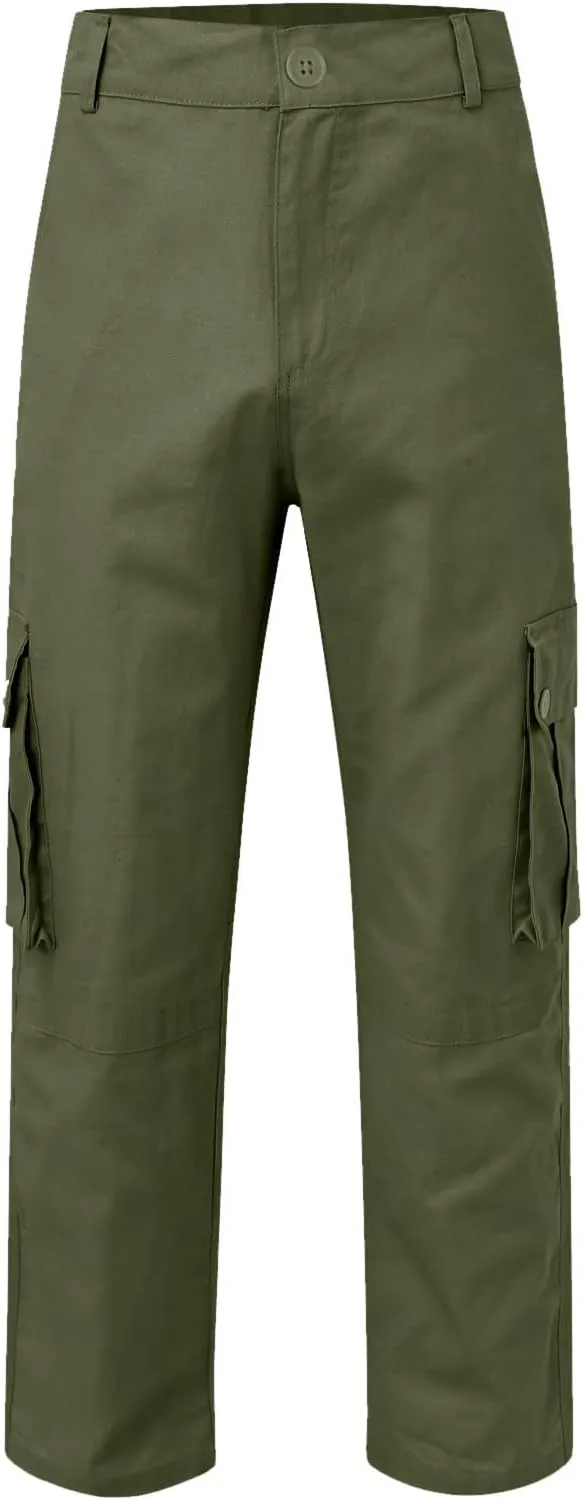 Muscularfit Cargo Pants for Men Outdoor Fashion Cotton Solid Tactical Trousers Multi Pockets Regular Fit Sport Sweatpants