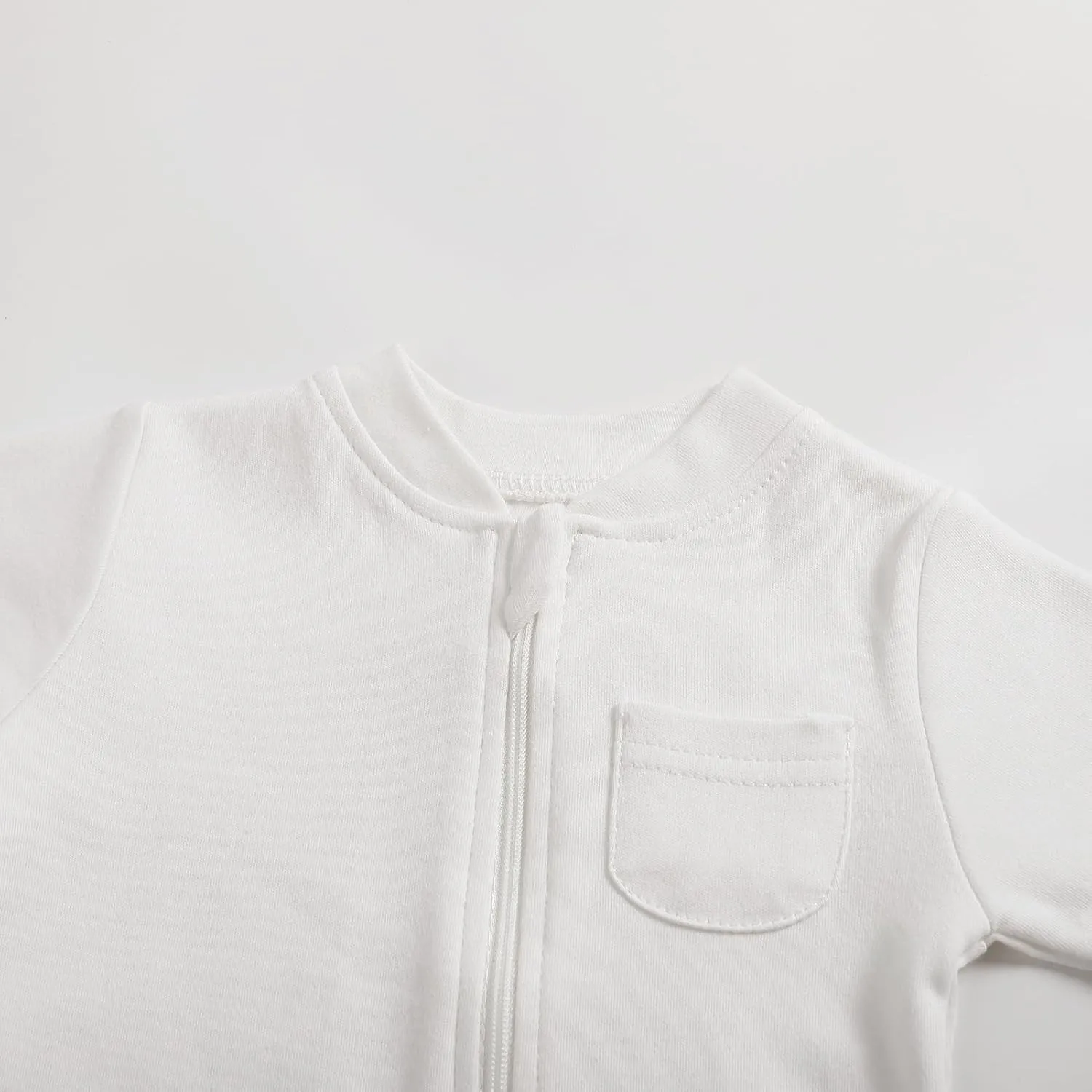 New Born Romper, Baby Bodysuit Jumpsuit, 100% Cotton Long Sleeve with Mitten Cuff and Footies for 0-12 Months