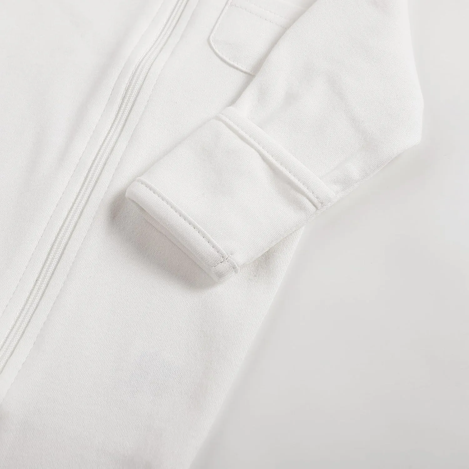 New Born Romper, Baby Bodysuit Jumpsuit, 100% Cotton Long Sleeve with Mitten Cuff and Footies for 0-12 Months