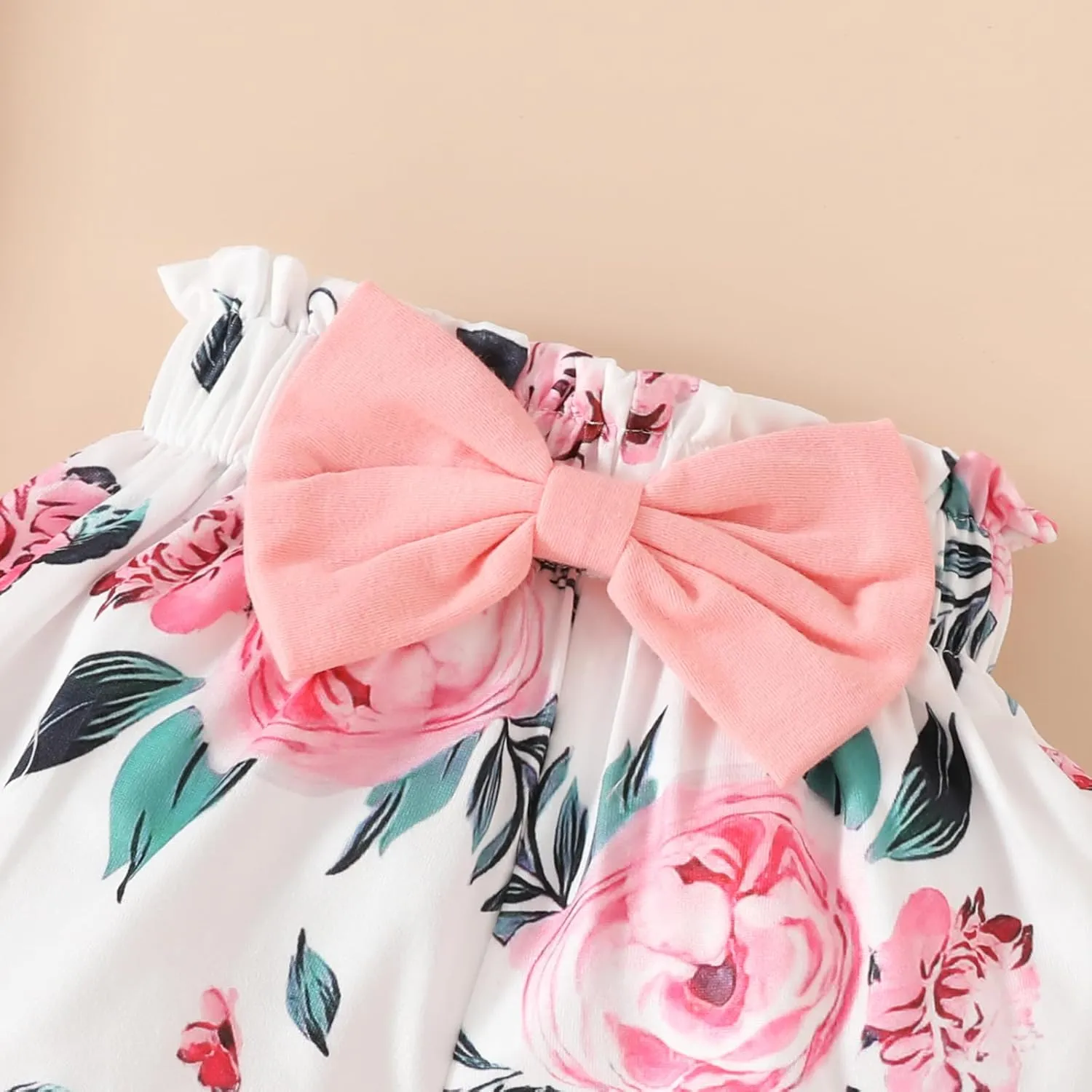 Newborn Girl Outfits Baby Girl Summer Clothes Ruffle Romper Pant with Headband Set Infant Bodysuits