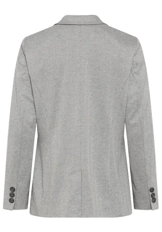 OLSEN<BR>
Herringbone Blazer<BR>
Grey<BR>