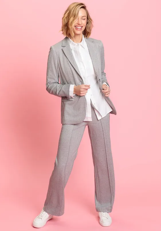 OLSEN<BR>
Herringbone Blazer<BR>
Grey<BR>