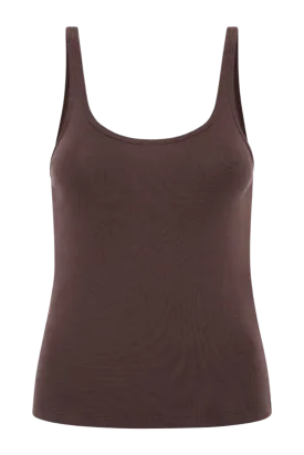 Organic Cotton Slim Scoop Tank - Raisin