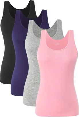 Orrpally Basic Tank Tops for Women Undershirts Tanks Top Lightweight Camis Tank Tops 4-Pack