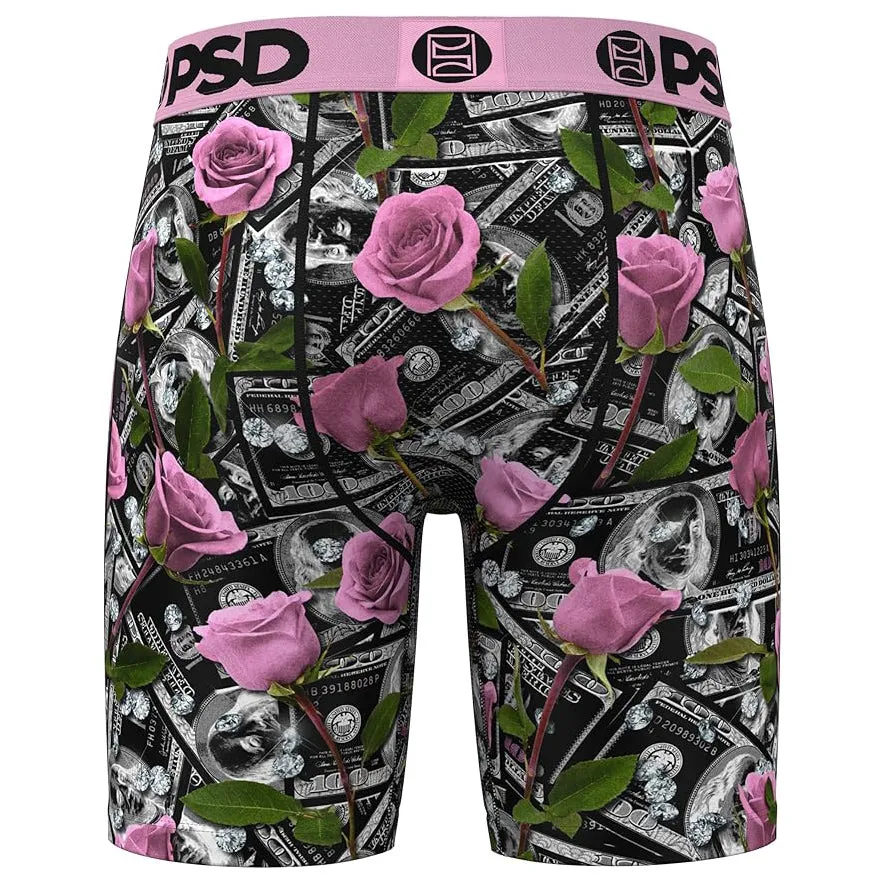 PSD Men's Multicolor Cash & Roses Pnk Boxer Briefs Small Underwear - 224180034-MUL-S