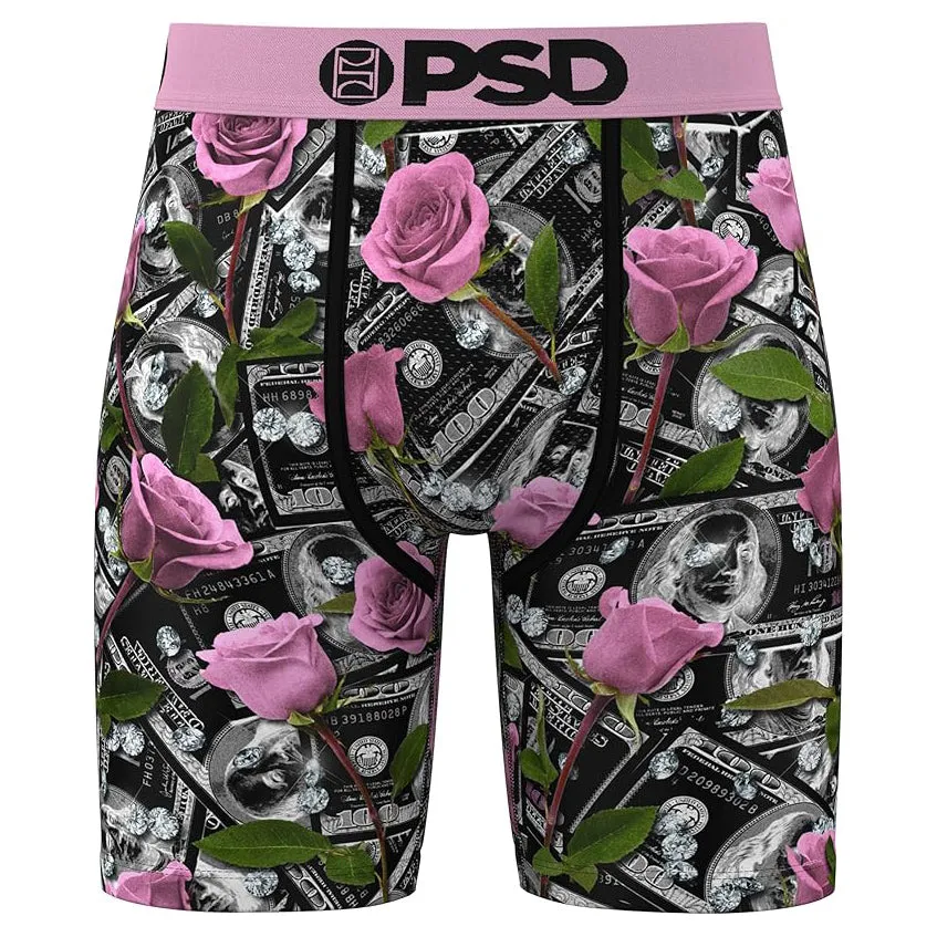 PSD Men's Multicolor Cash & Roses Pnk Boxer Briefs Small Underwear - 224180034-MUL-S