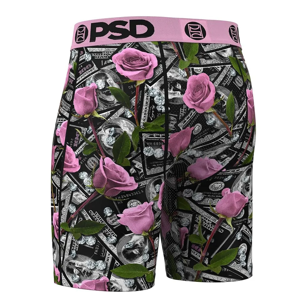 PSD Men's Multicolor Cash & Roses Pnk Boxer Briefs Small Underwear - 224180034-MUL-S