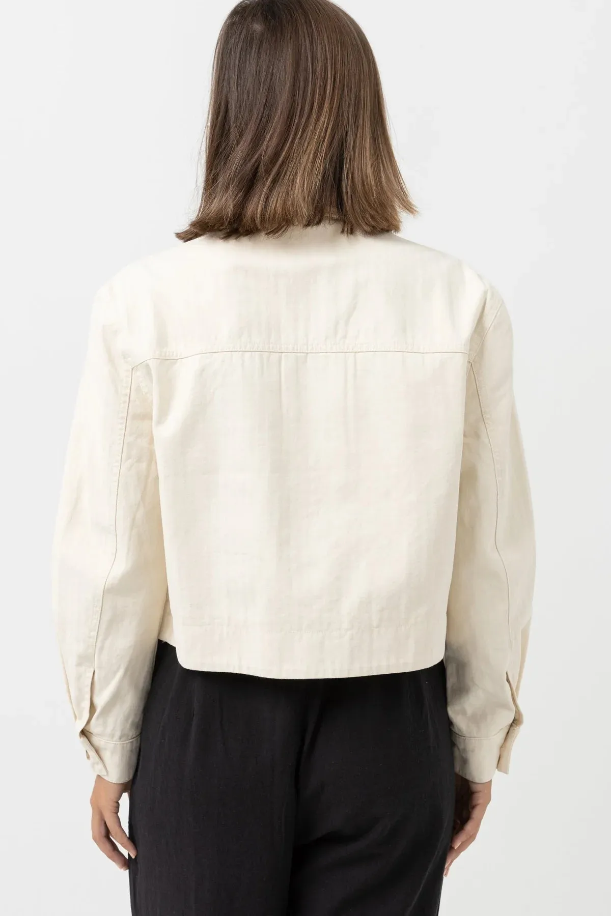 RHYTHM Women's Dylan Cropped Shacket Cream