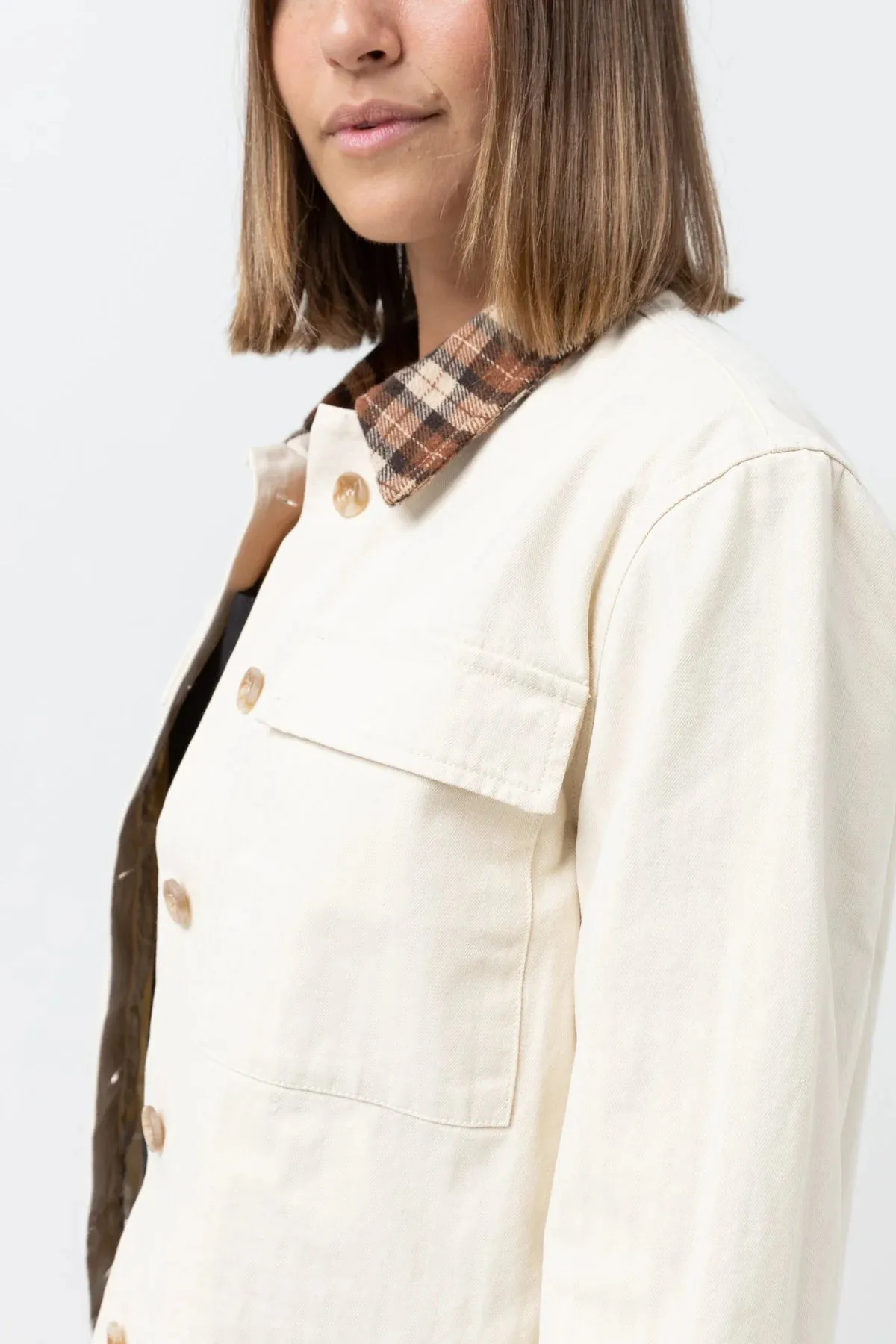 RHYTHM Women's Dylan Cropped Shacket Cream