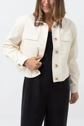 RHYTHM Women's Dylan Cropped Shacket Cream
