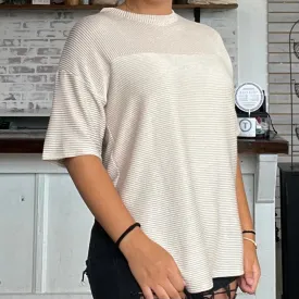 Round Neck Ribbed Top