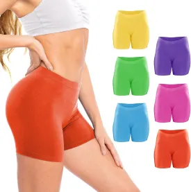 Sexy Basics Womens 6 Pack Ultra Soft Mini -Bike Short | Workout Trunk Spandex Stretch Boxer