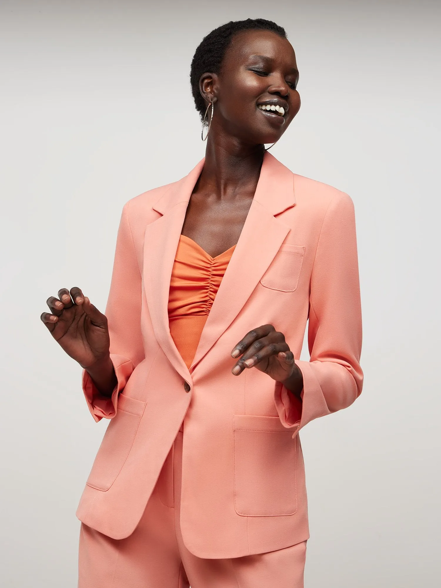 Single Button Patch Pocket Blazer