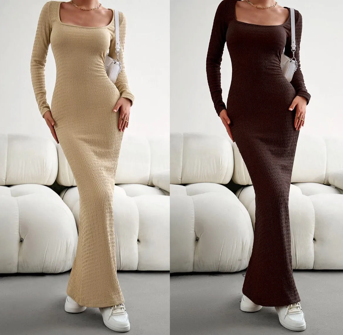 Slim Fit Knitted Long Dress
