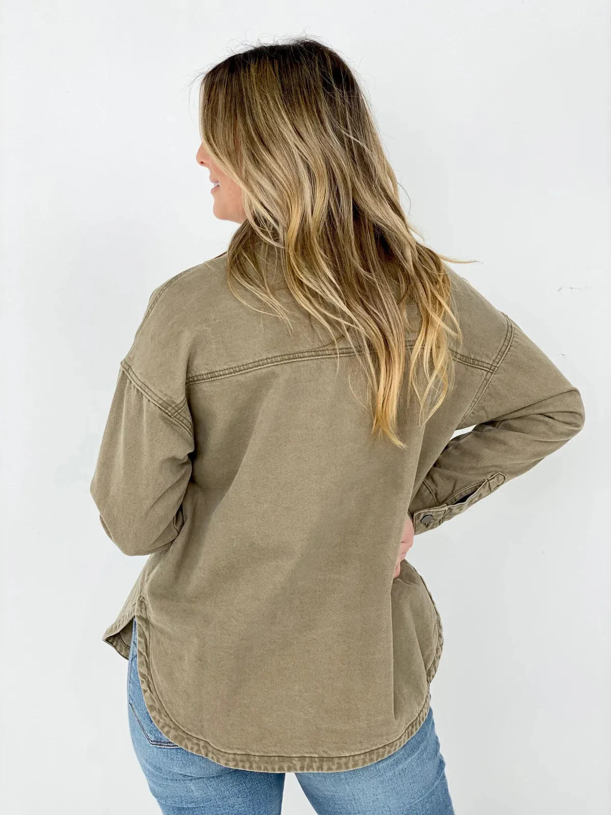 Solid Cotton Twill Shacket