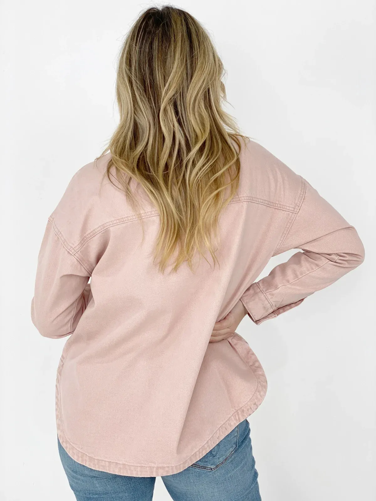 Solid Cotton Twill Shacket