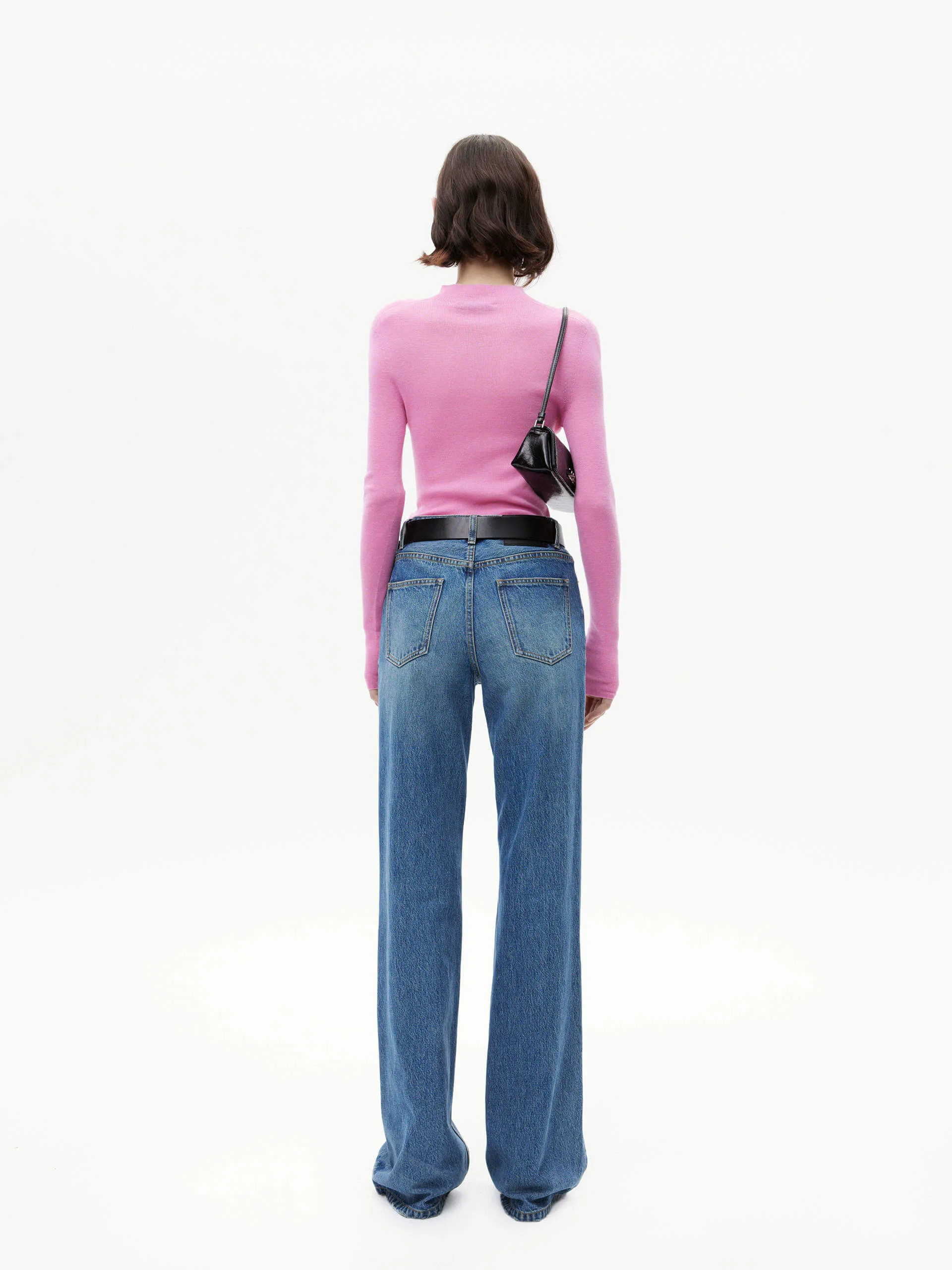 Stand Collar Wool Knitted Top
