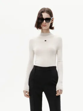 Stand Collar Wool Knitted Top