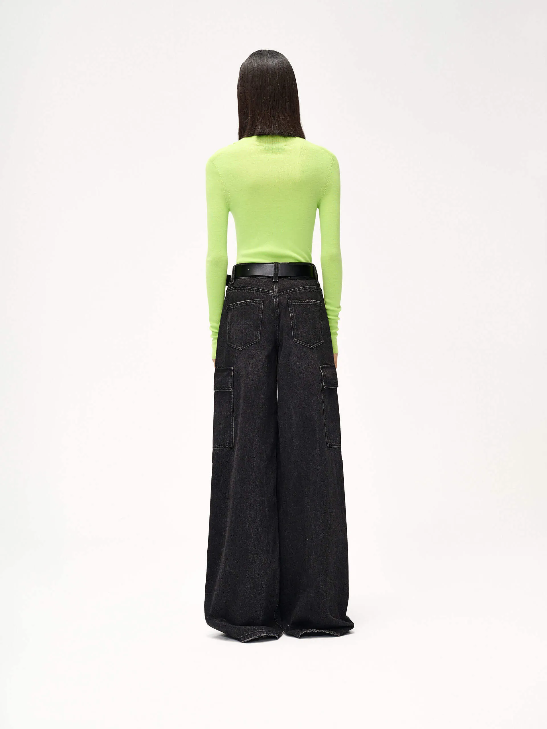 Stand Collar Wool Knitted Top